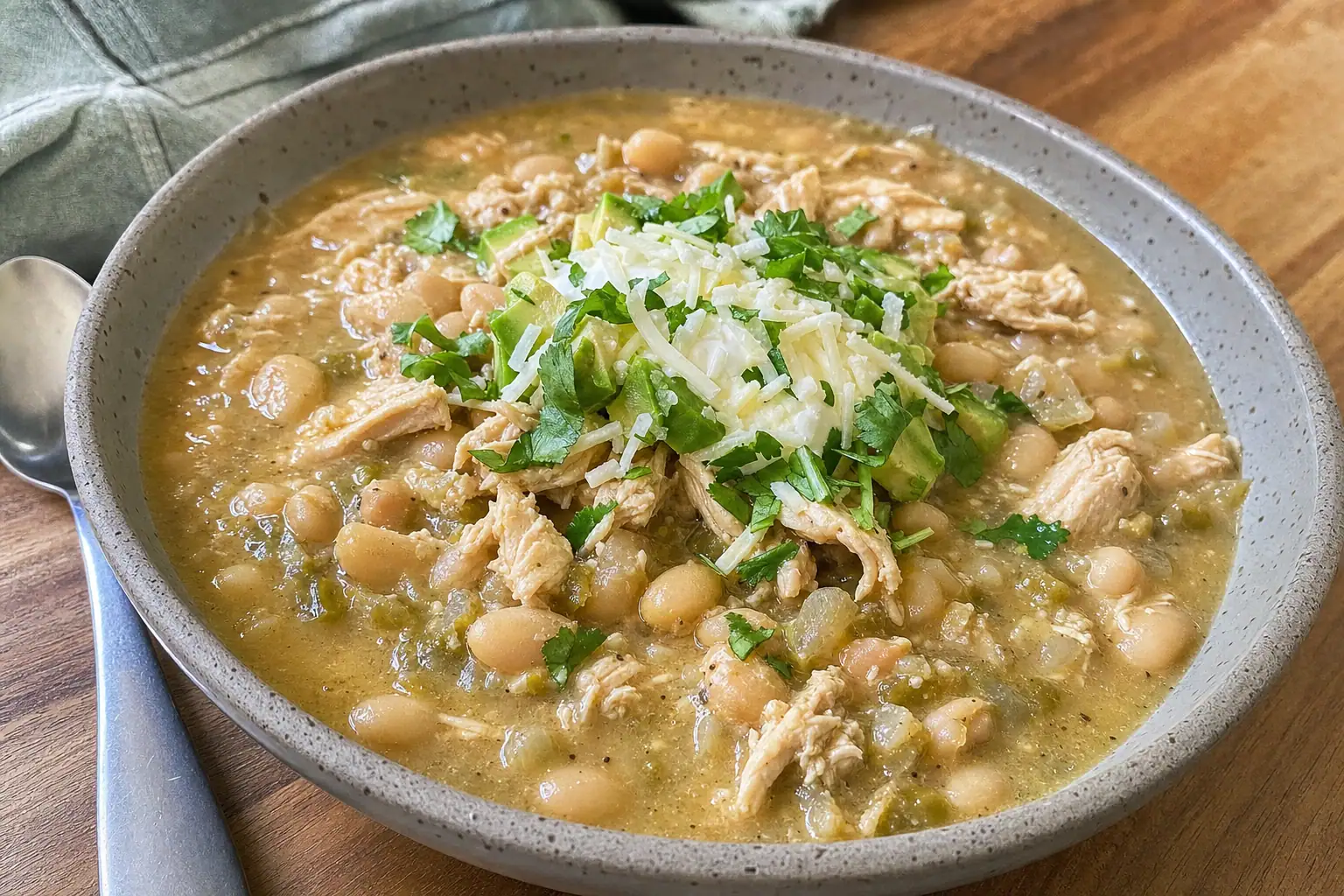 White Chicken Chili: creamy white chicken chili with beans — Dinner recipe | Afoodrink